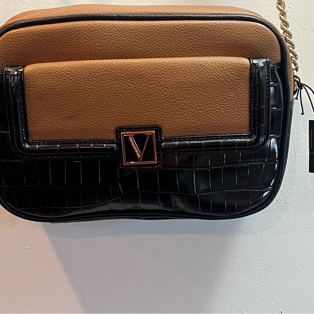 Victoria's Secret Black and Tan Crossbody Bag